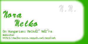 nora melko business card